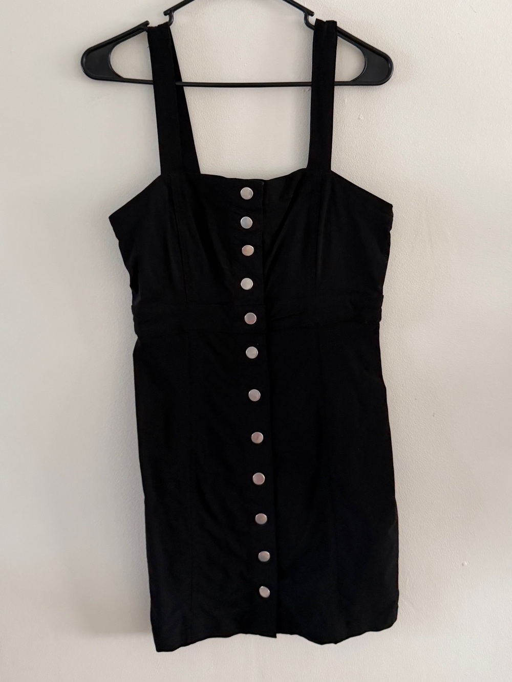 Black Button-Front Mini Dress